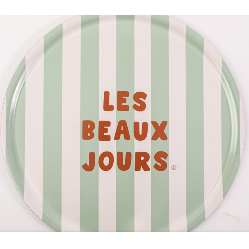 Plateau "Beaux jours" liège Ø45cm Sophie janière