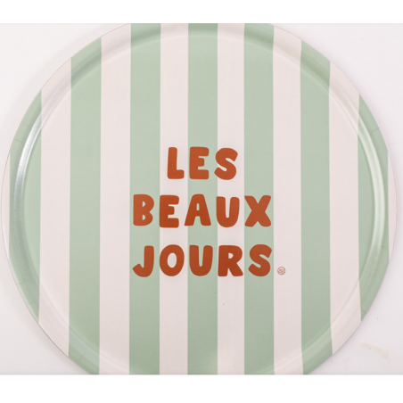 Plateau "Beaux jours" liège Ø45cm Sophie janière