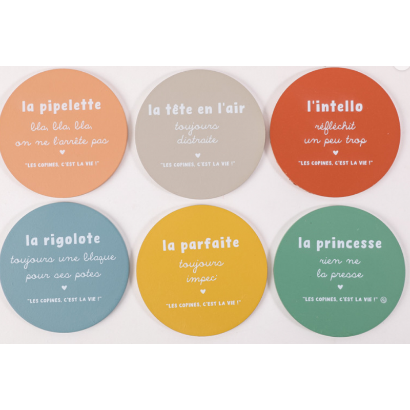6 dessous de verre "Les Copines c la vie" S.Janière