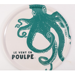 Plateau "Le vent en poulpe" liège Ø45cm Sophie janière