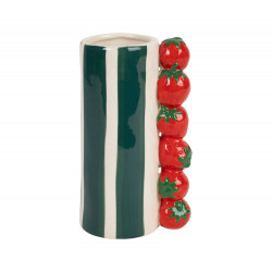 vase fraise medi emeraude et rouge H 19
