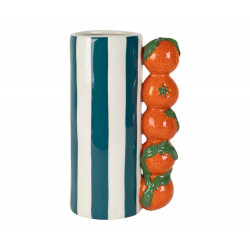 vase orange medi bleu et orange H 19