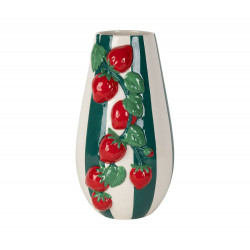 vase fraise medi emeraude et rouge H 19
