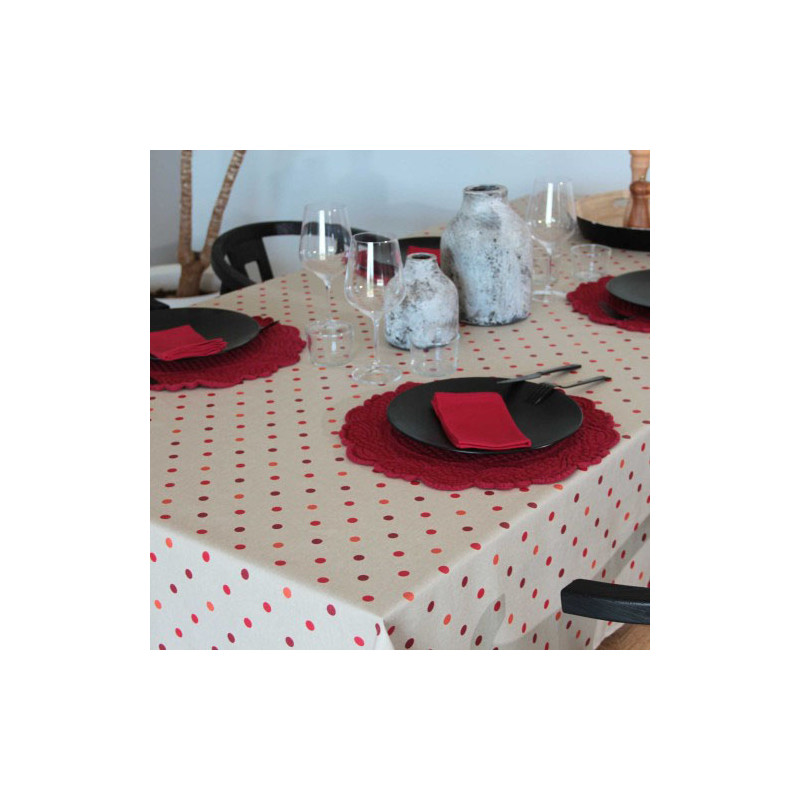 Nappe enduite LORETTE CARMIN  250*150