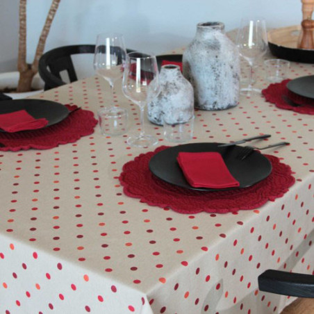 Nappe enduite LORETTE CARMIN  250*150