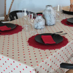 Nappe enduite LORETTE ronde 155 CARMIN