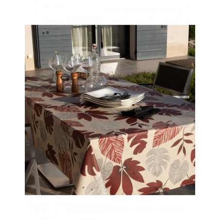 Nappe enduite BORNEO ronde 155 Picante
