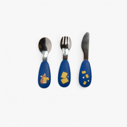 set de couverts silicone Puce et Pilou  Moulin Roty