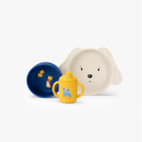 set de vaisselle silicone Puce et Pilou Moulin Roty