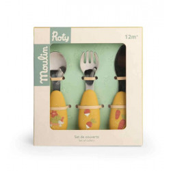 set de couverts silicone Trois petits lapins Moulin Roty