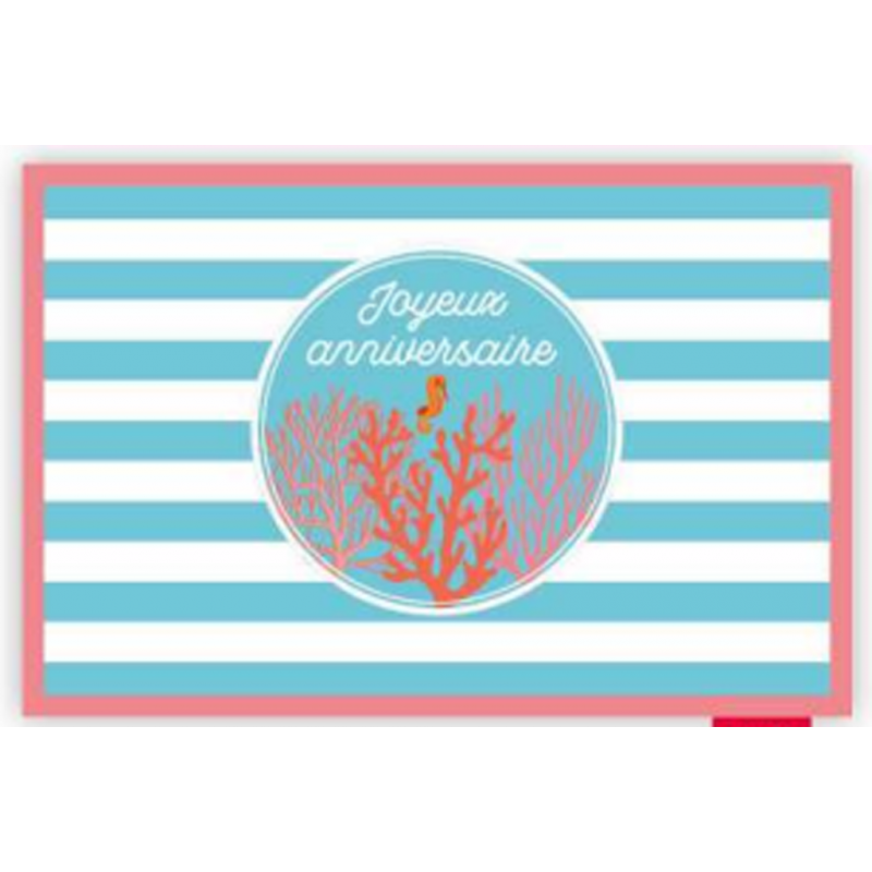 Carte anniversaire corail