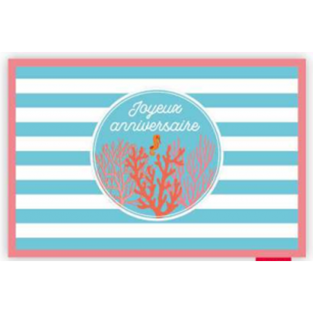 Carte anniversaire corail