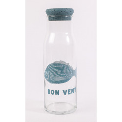 Carafe 1 litre horizon bon vent bouchon liège bleu
