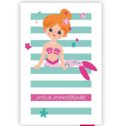 Carte anniversaire sirène