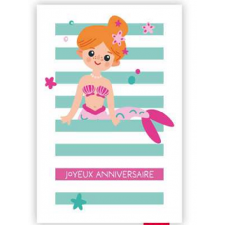 Carte anniversaire sirène