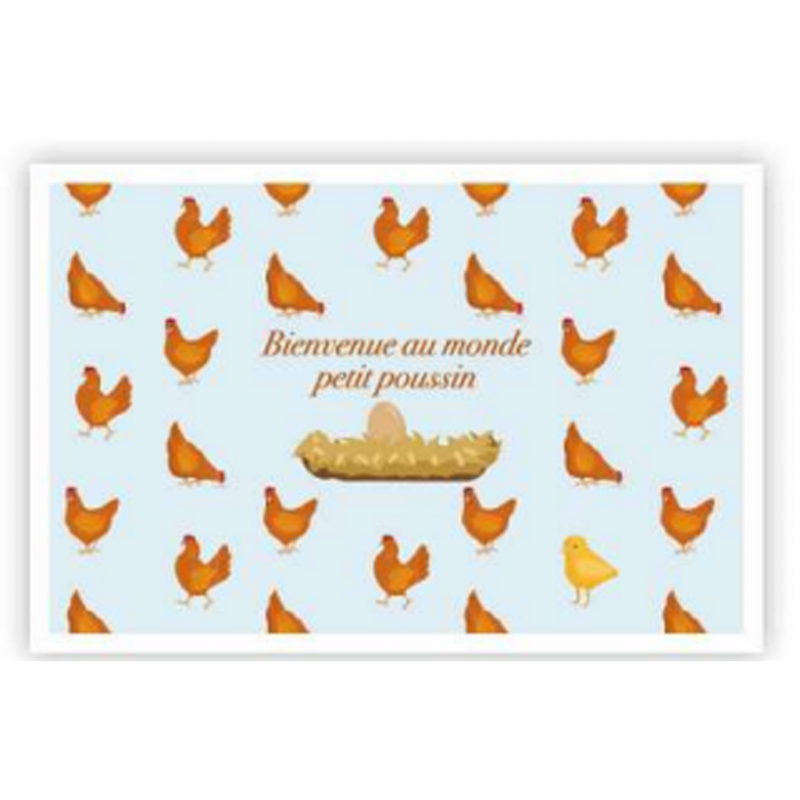 Carte bienvenue au monde Petit Poussin