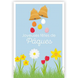 Carte Joyeuses fêtes de Pâques cloches