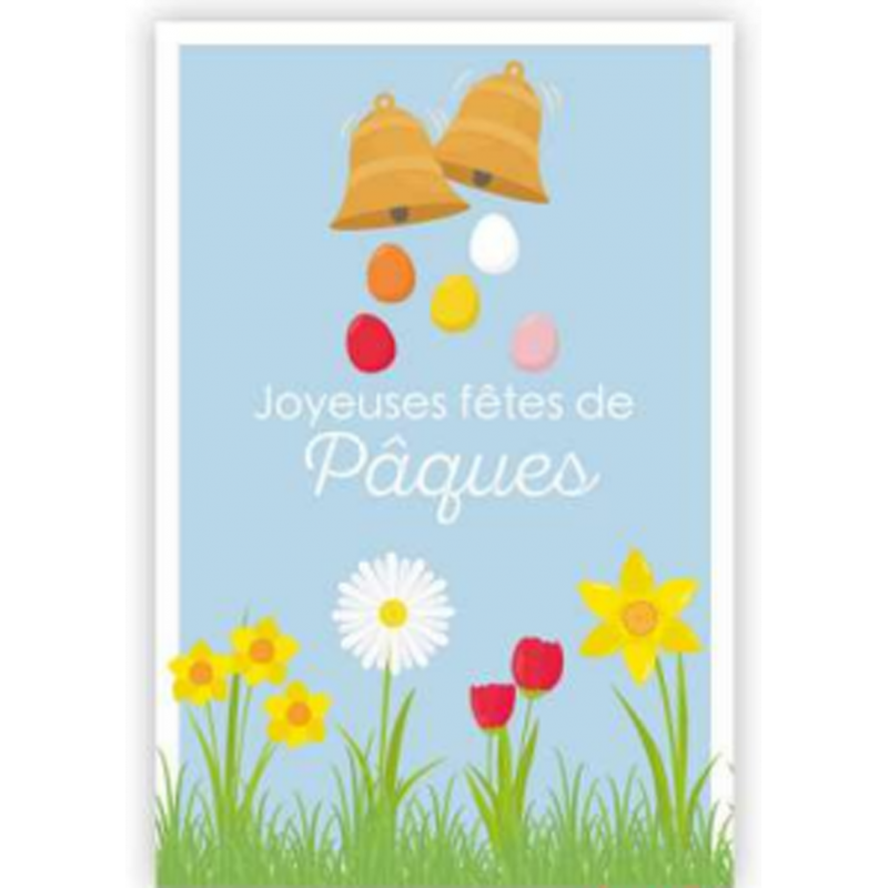 Carte Joyeuses fêtes de Pâques cloches
