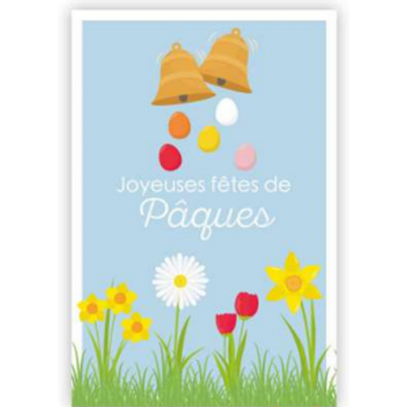 Carte Joyeuses fêtes de Pâques cloches