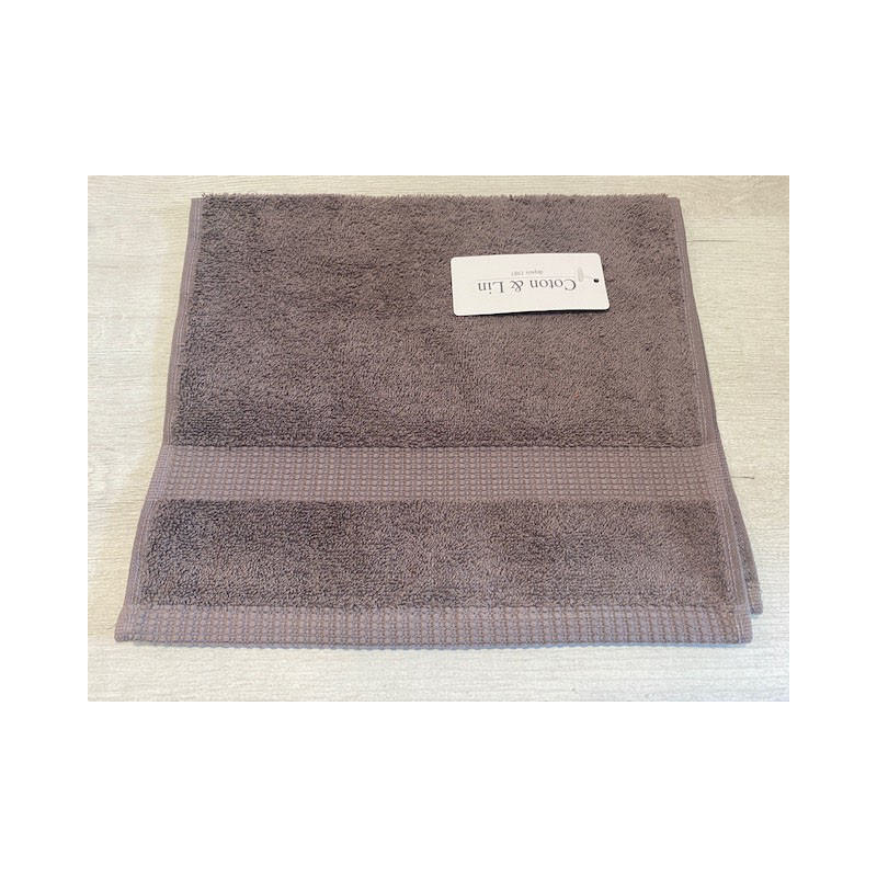 Serviette de toilette invité  Anthracite VENUS COTON ET LIN
