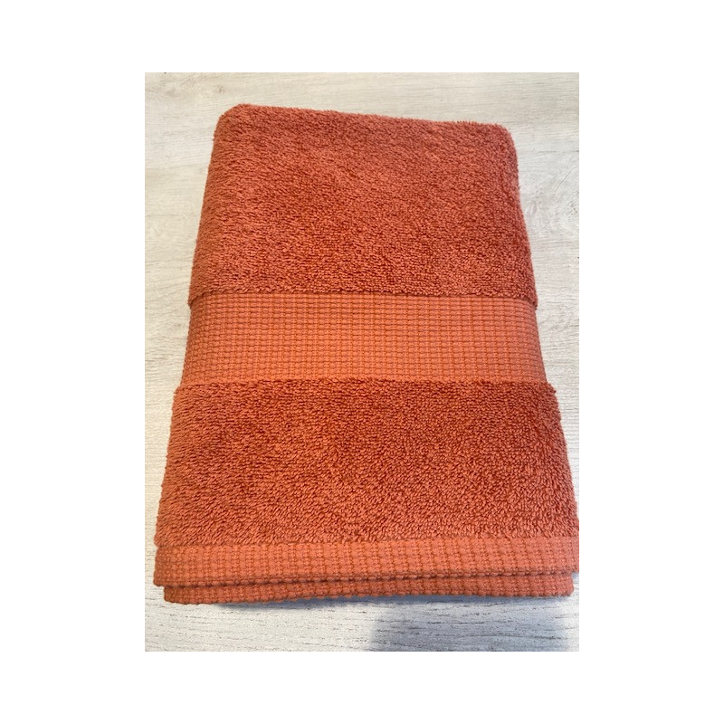 Serviette de toilette 50* 100 terracotta VENUS COTON ET LIN