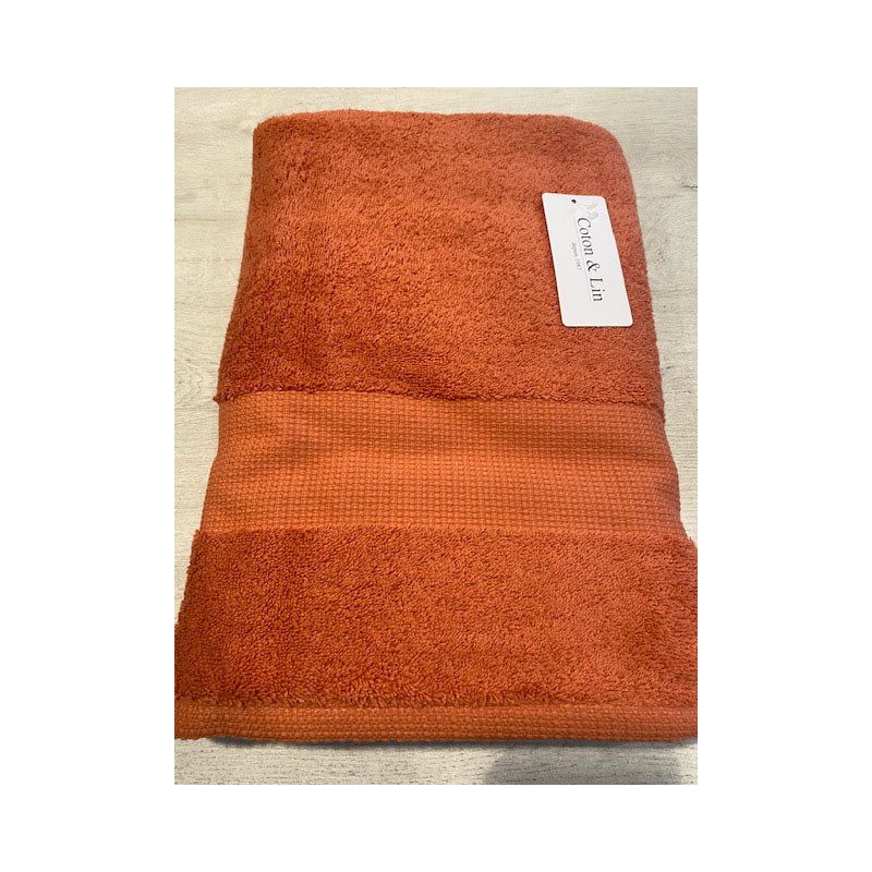 Drap de douche terracotta 70*140 cm VENUS COTON ET LIN