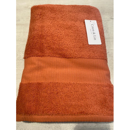 Drap de douche terracotta 70*140 cm VENUS COTON ET LIN