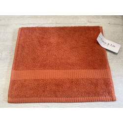 Serviette de toilette invité terracotta VENUS COTON ET LIN