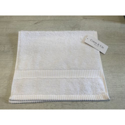 Serviette de toilette invité blanc VENUS COTON ET LIN