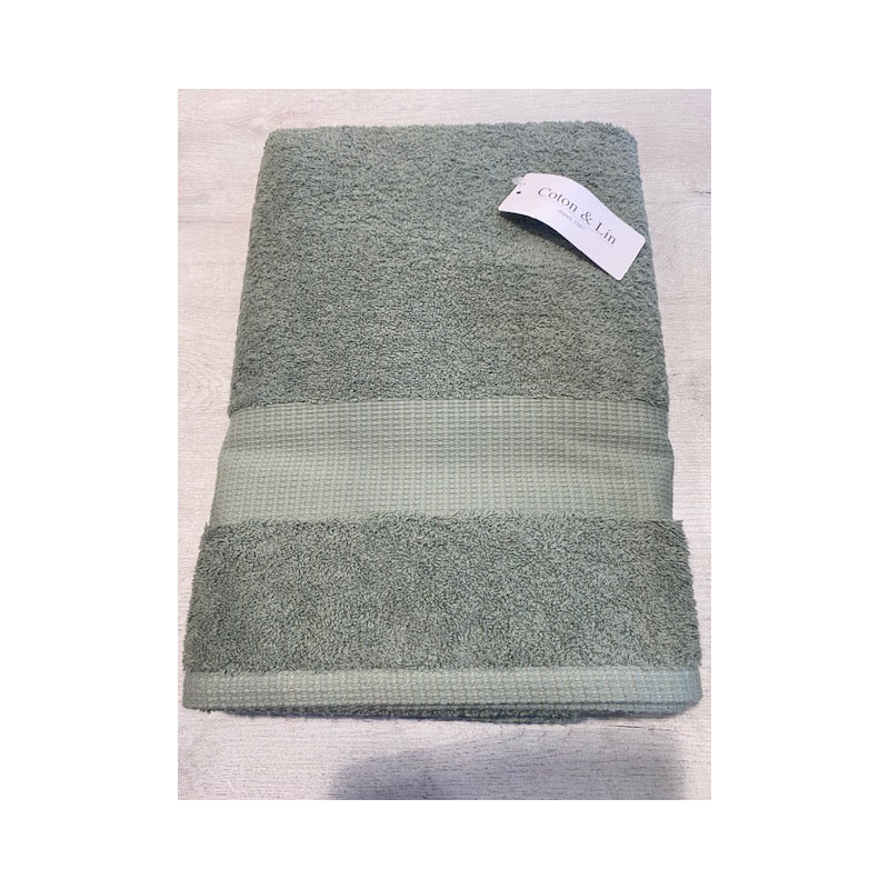 Drap de douche olive 70*140 cm VENUS COTON ET LIN