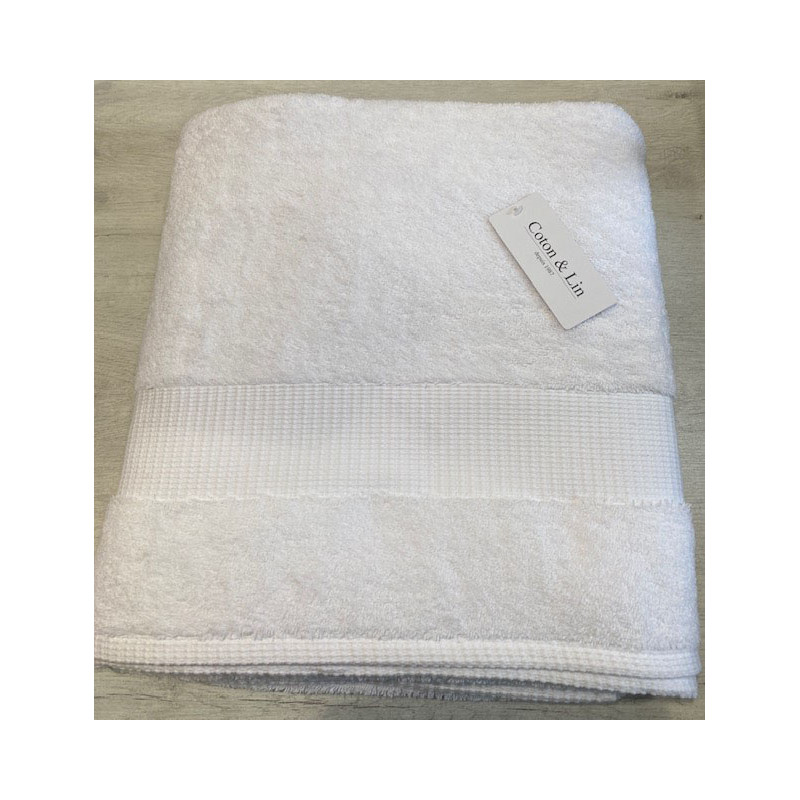 Drap de bain 100* 150  blanc VENUS COTON ET LIN