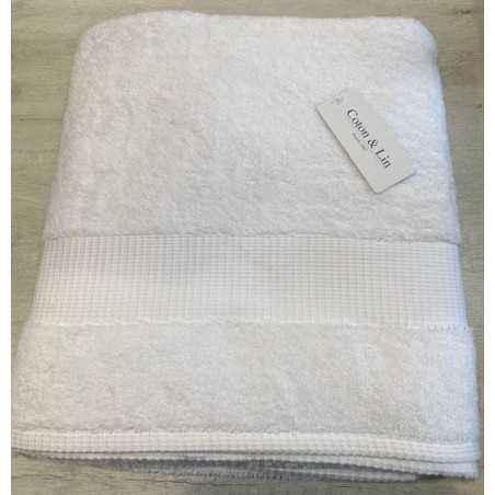 Drap de bain 100* 150  blanc VENUS COTON ET LIN