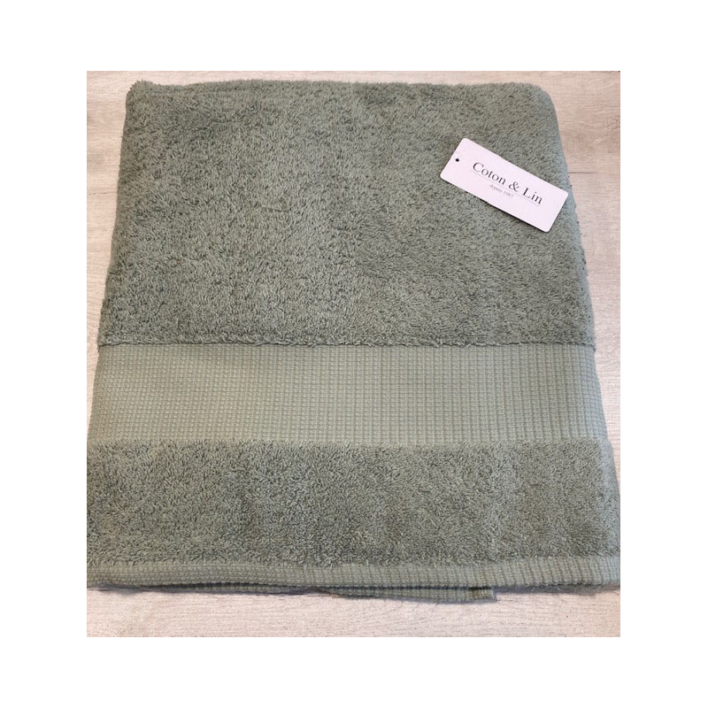 Drap de bain 100* 150  olive VENUS COTON ET LIN