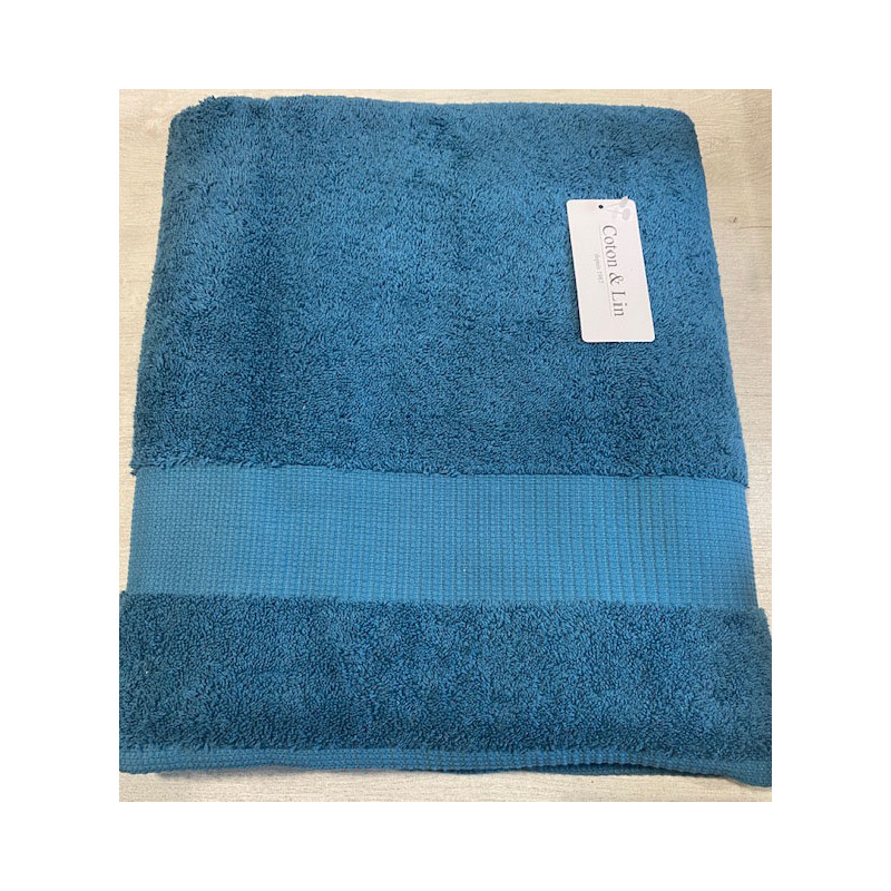 Drap de bain 100* 150  Petrole VENUS COTON ET LIN