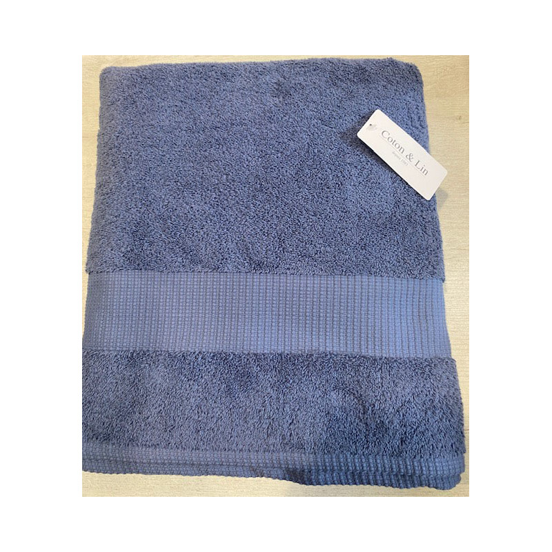 Drap de bain 100* 150 Bleu Océan VENUS COTON ET LIN