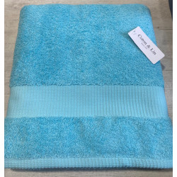 Drap de bain 100* 150  Turquoise VENUS COTON ET LIN
