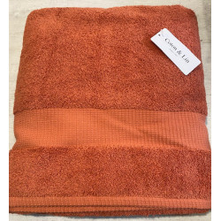 Drap de bain 100* 150  Terracotta VENUS COTON ET LIN