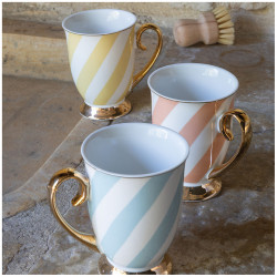 Mug recamier rayures pastel