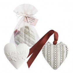 Boite coeur en métal ajouré avec décor parfumé Fruits des bois