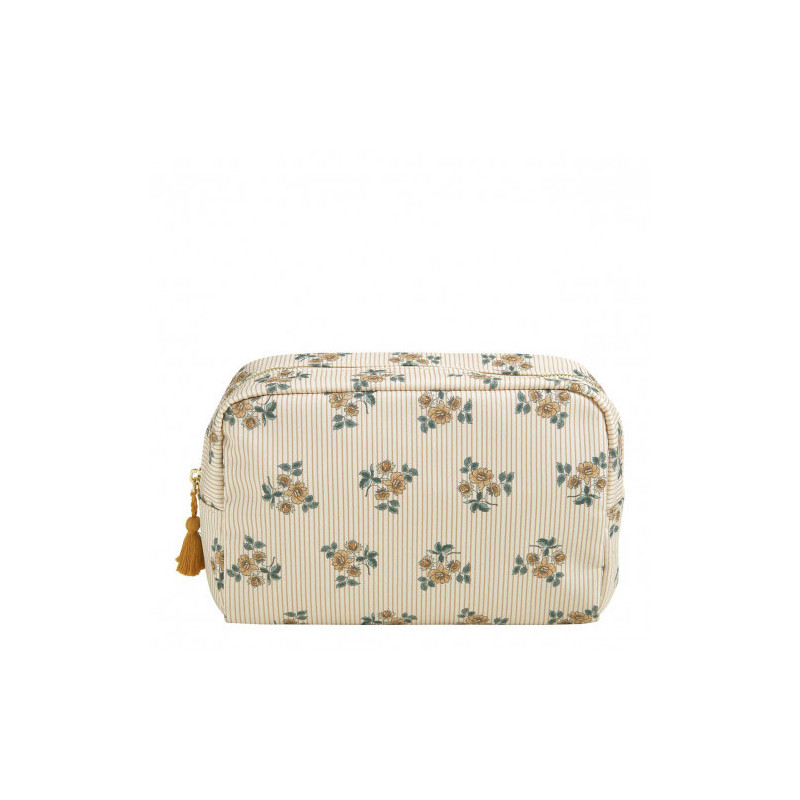 Trousse de toilette rectangulaire Fleur de mandarine Grand Modèle en tissu