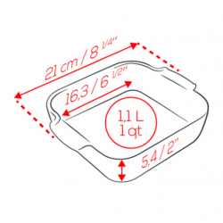 Plat four écru carré 21 cm PEUGEOT