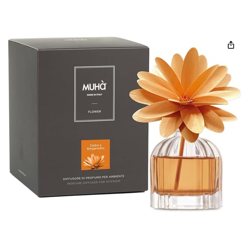 Diffuseur fleur 60 ml orange cedre et bergamote MUHA