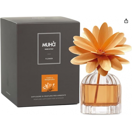 Diffuseur fleur 60 ml orange cedre et bergamote MUHA