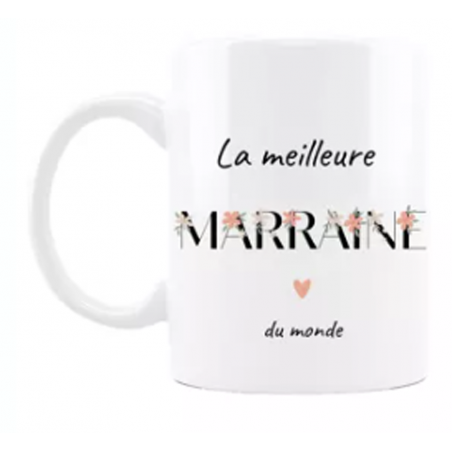 Mug Marraine fleurs boho