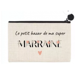 Pochette Marraine fleurs Boho