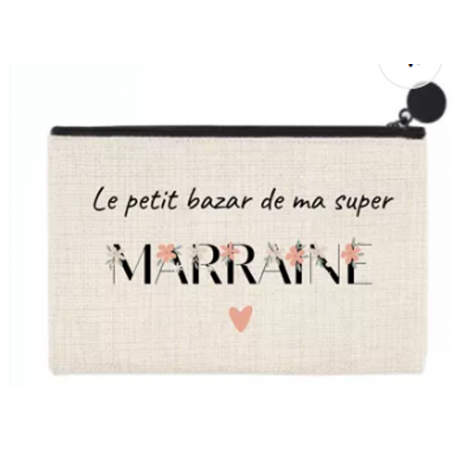Pochette Marraine fleurs Boho
