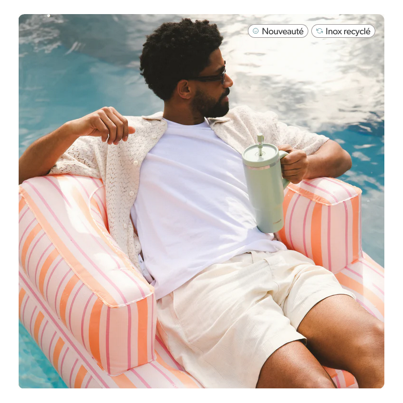 Travel cup isotherme inox Matt vert tilleul 900ml QWETCH