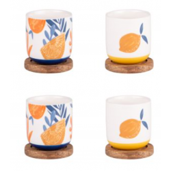 Coffret 4 tasses+sous tasses Sicilia Bastide