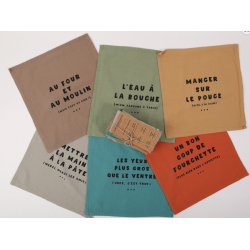 6 serviettes "Bon coup de fourchette"40*40 S. Janière