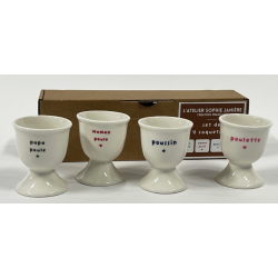 set de 4 coquetiers "Famille Poule"